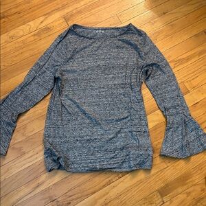 LOFT Heathered Gray Long Sleeve Top